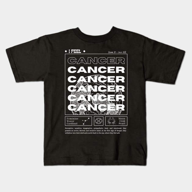 Cancer zodiac sign Kids T-Shirt by Alfon Chappel